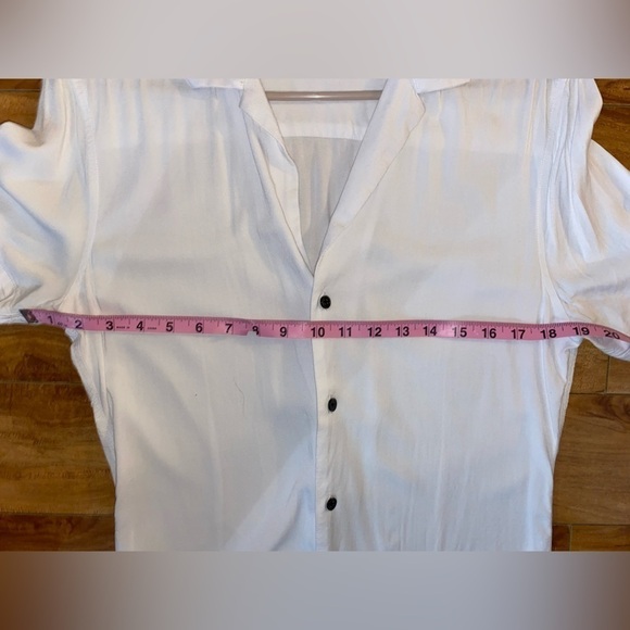 ASOS Men’s White V-neck Button Down Short Sleeve Polo Size Small - Picture 5 of 10